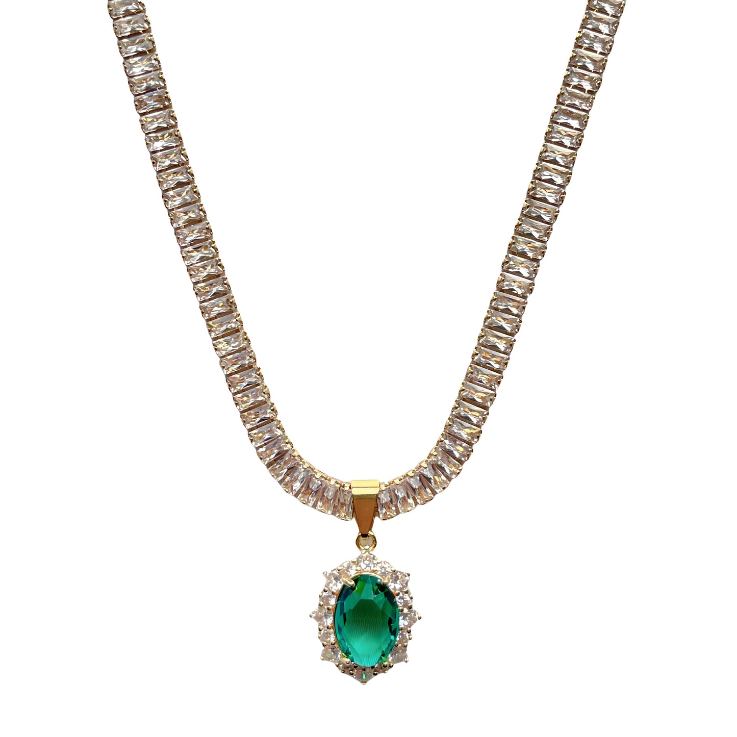 Viena Tennis Chain Necklace - 9 Stone Colors