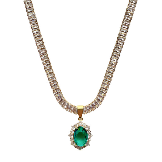 Viena Tennis Chain Necklace - 9 Stone Colors