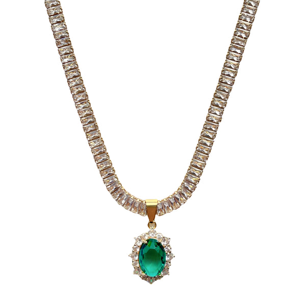 Viena Tennis Chain Necklace - 9 Stone Colors