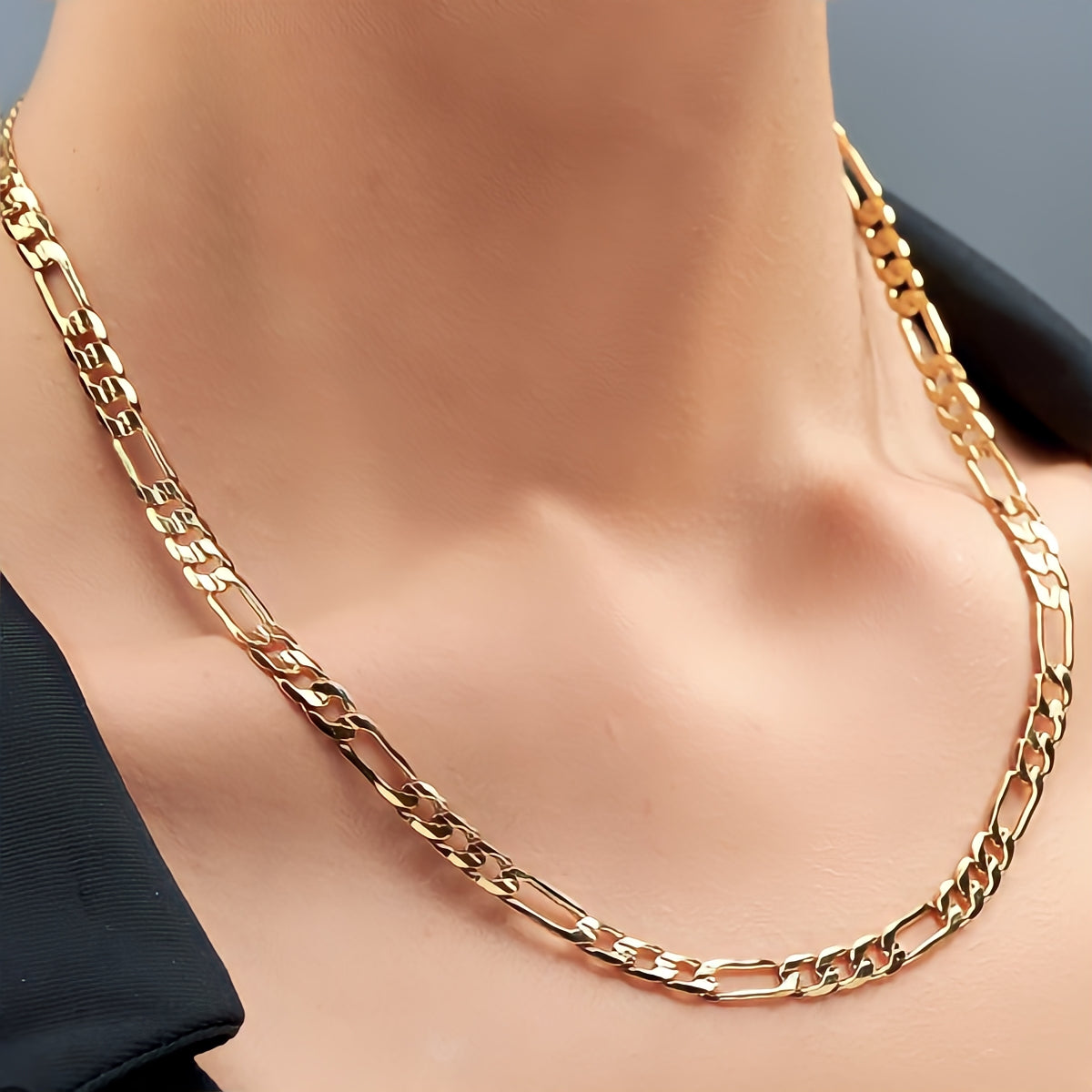 Figaro Chain Necklace 7mm in Gold