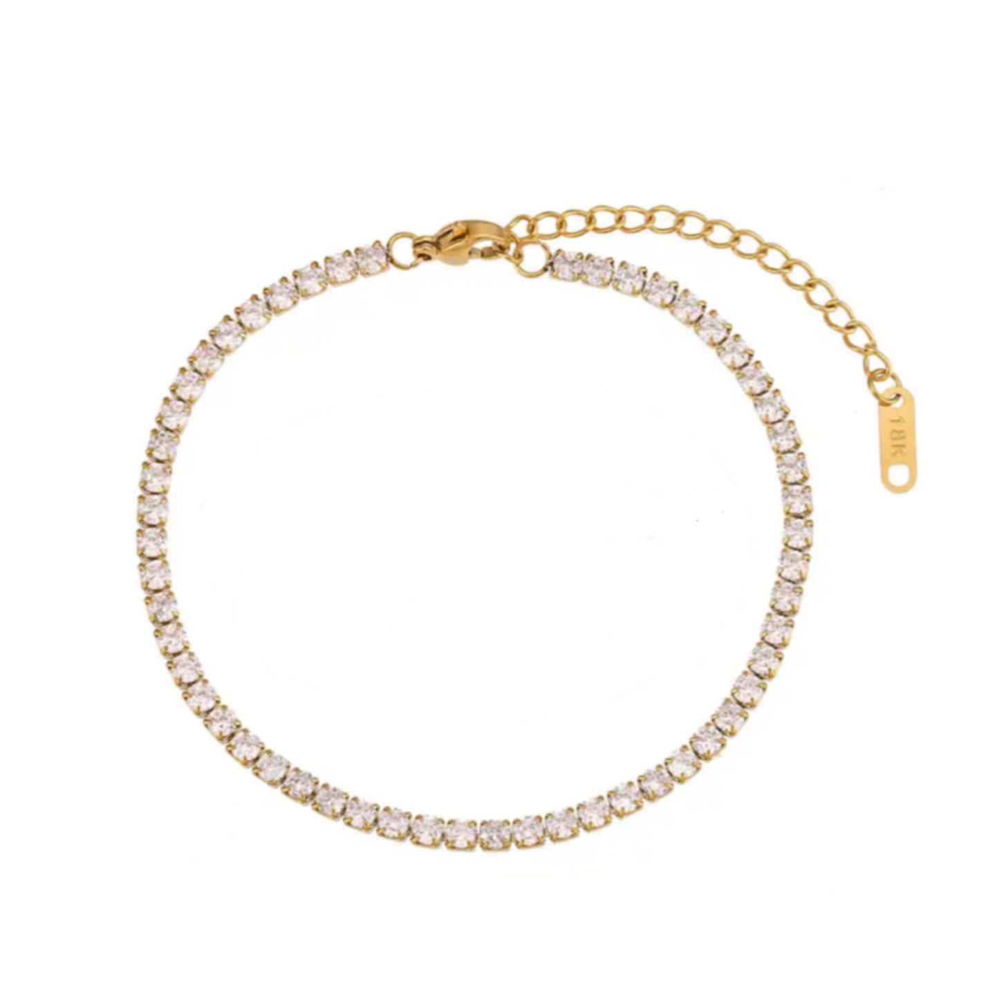 Blossom Tennis Chain Anklet in Gold