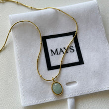 Load image into Gallery viewer, aquamarine necklace gift gold stone