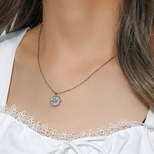 Load image into Gallery viewer, Wheel of Fortune Pendant Necklace in White Gold