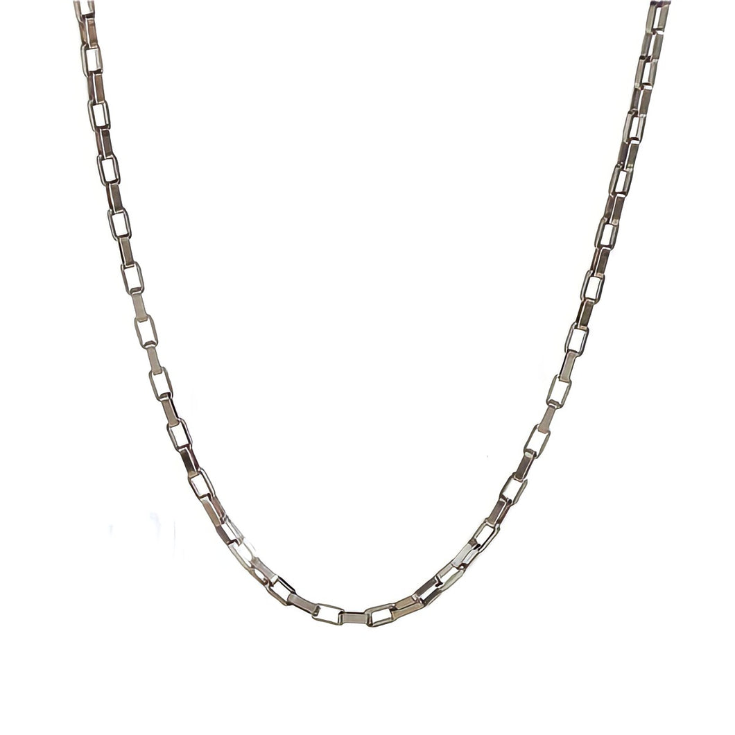 Belcher Chain Necklace in White Gold