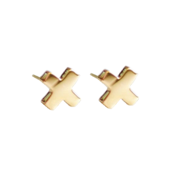 Trust Cross Stud Earrings in Gold