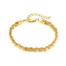 Load image into Gallery viewer, Rope Chain Bracelet in Gold - 5mm