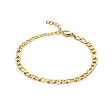 Load image into Gallery viewer, Figaro Chain Bracelet 5mm in Gold