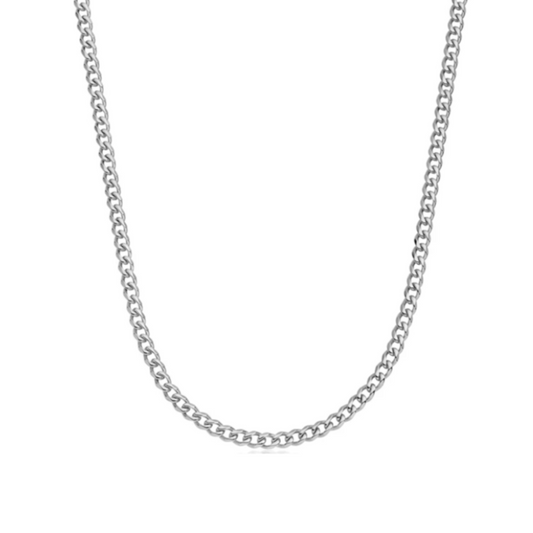 curb chain sterling silver necklace