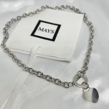Load image into Gallery viewer, silver chain heart necklace