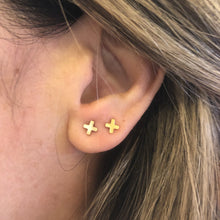 Load image into Gallery viewer, Trust Cross Stud Earrings in Gold