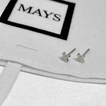 Load image into Gallery viewer, Trust Cross Stud Earrings - Silver Color