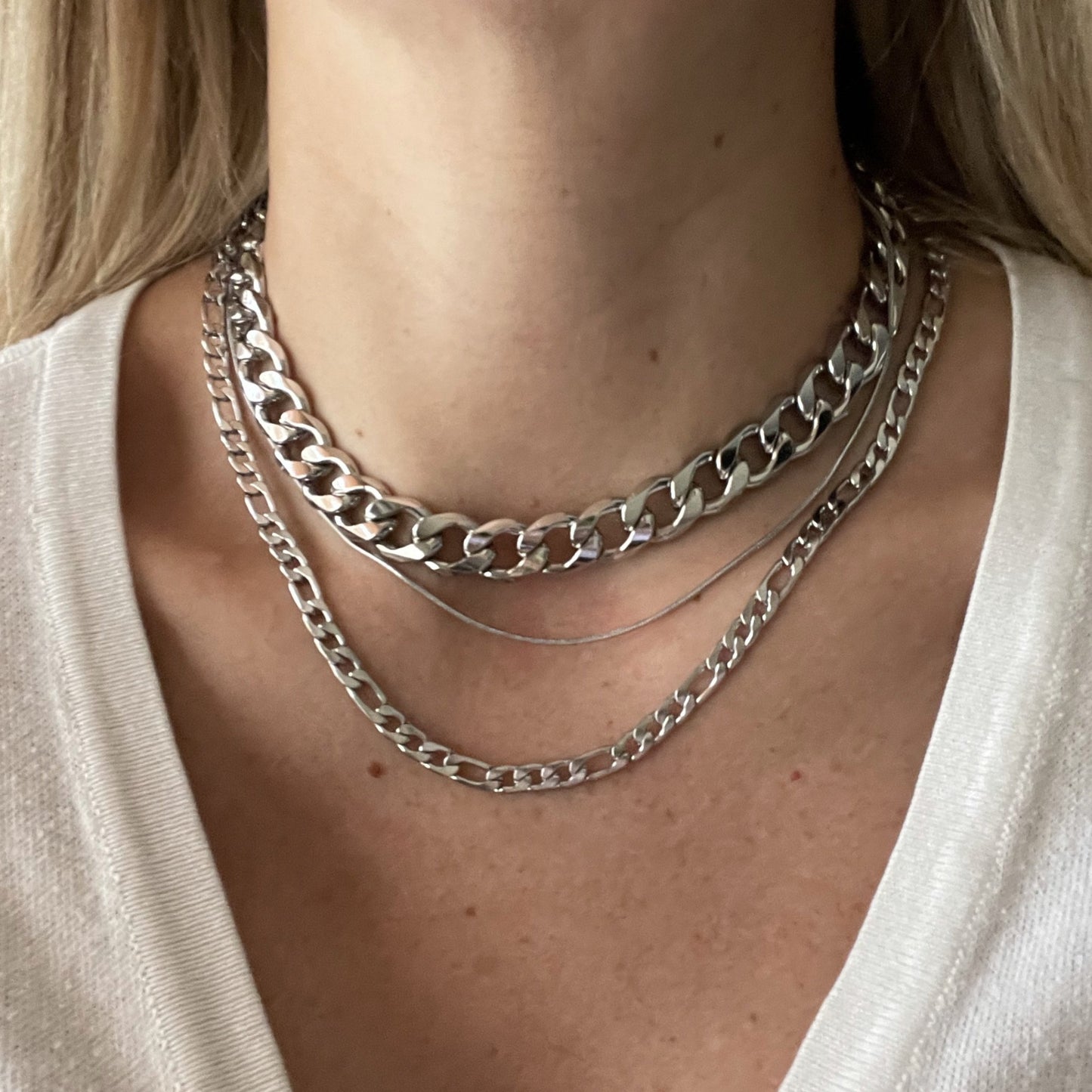 figaro chain necklace silver