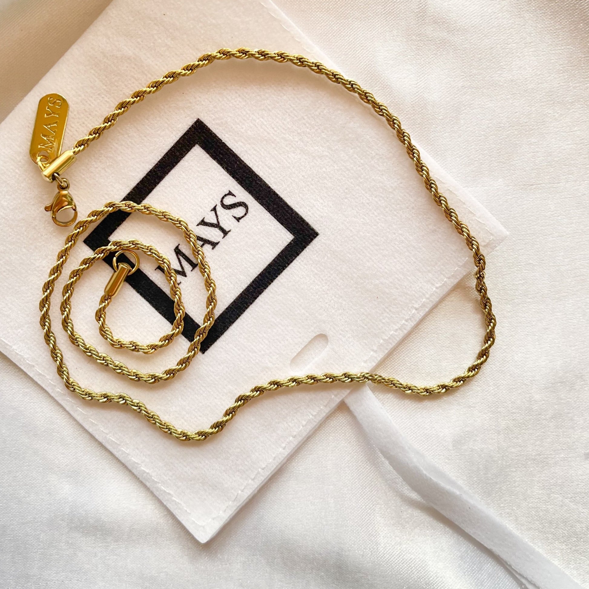 rope chain necklace 2mm gold