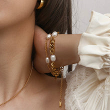 Load image into Gallery viewer, Amara Pearl Bracelet - Thick Chain