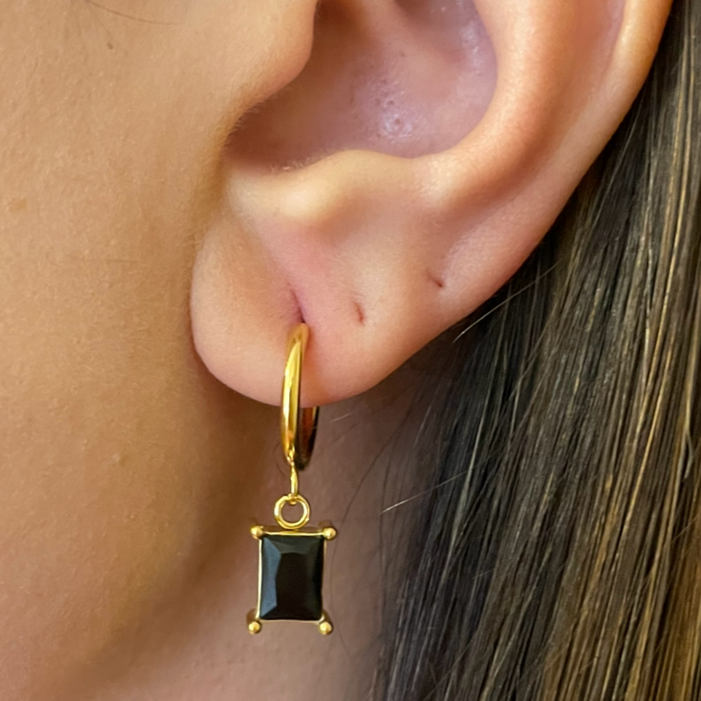 Marie Hoop Earrings - 4 Stone Colours