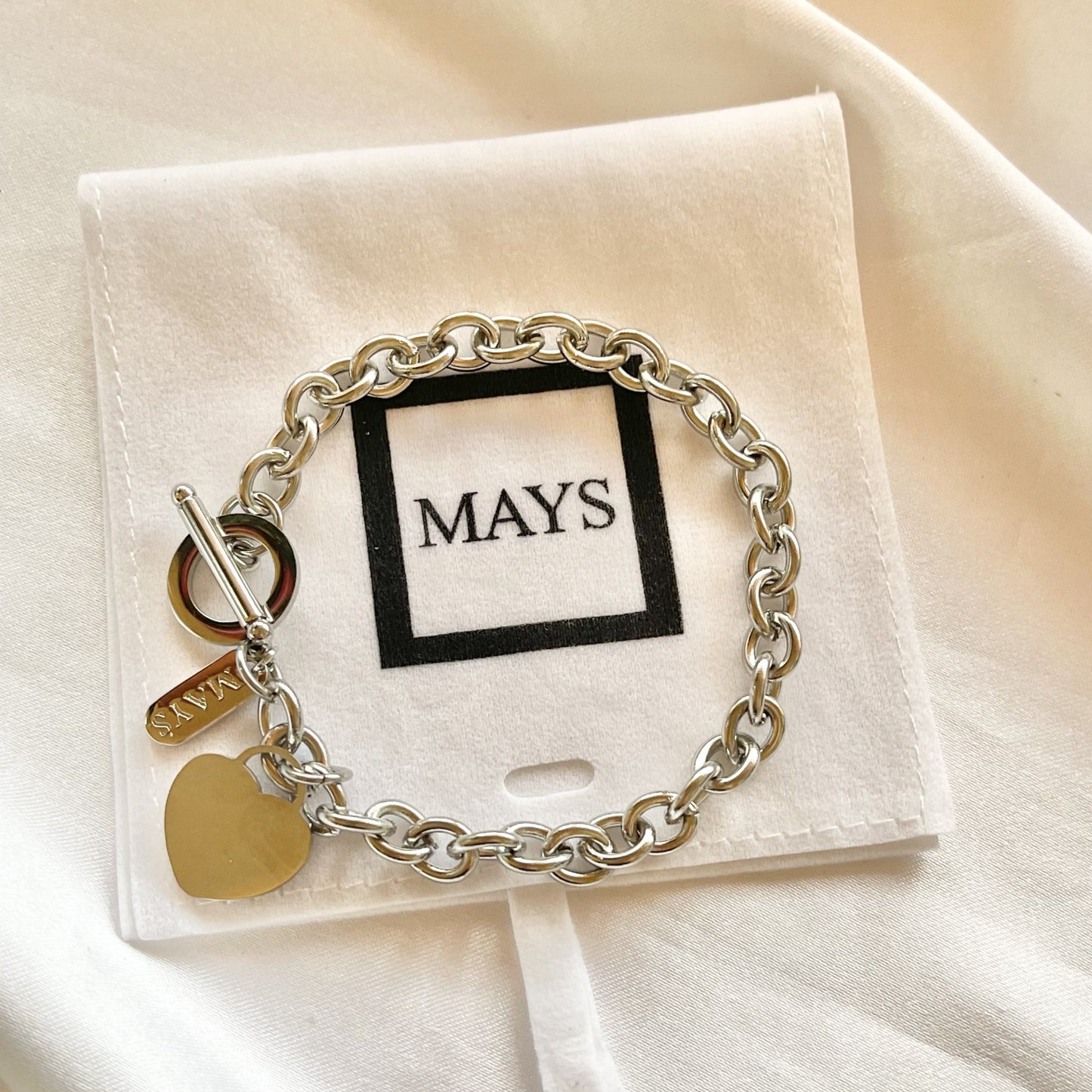 Iris Chain Bracelet in White Gold