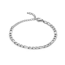 Load image into Gallery viewer, Figaro Chain Bracelet 5mm in White Gold