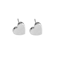Load image into Gallery viewer, Heart Stud Earrings - Silver Color