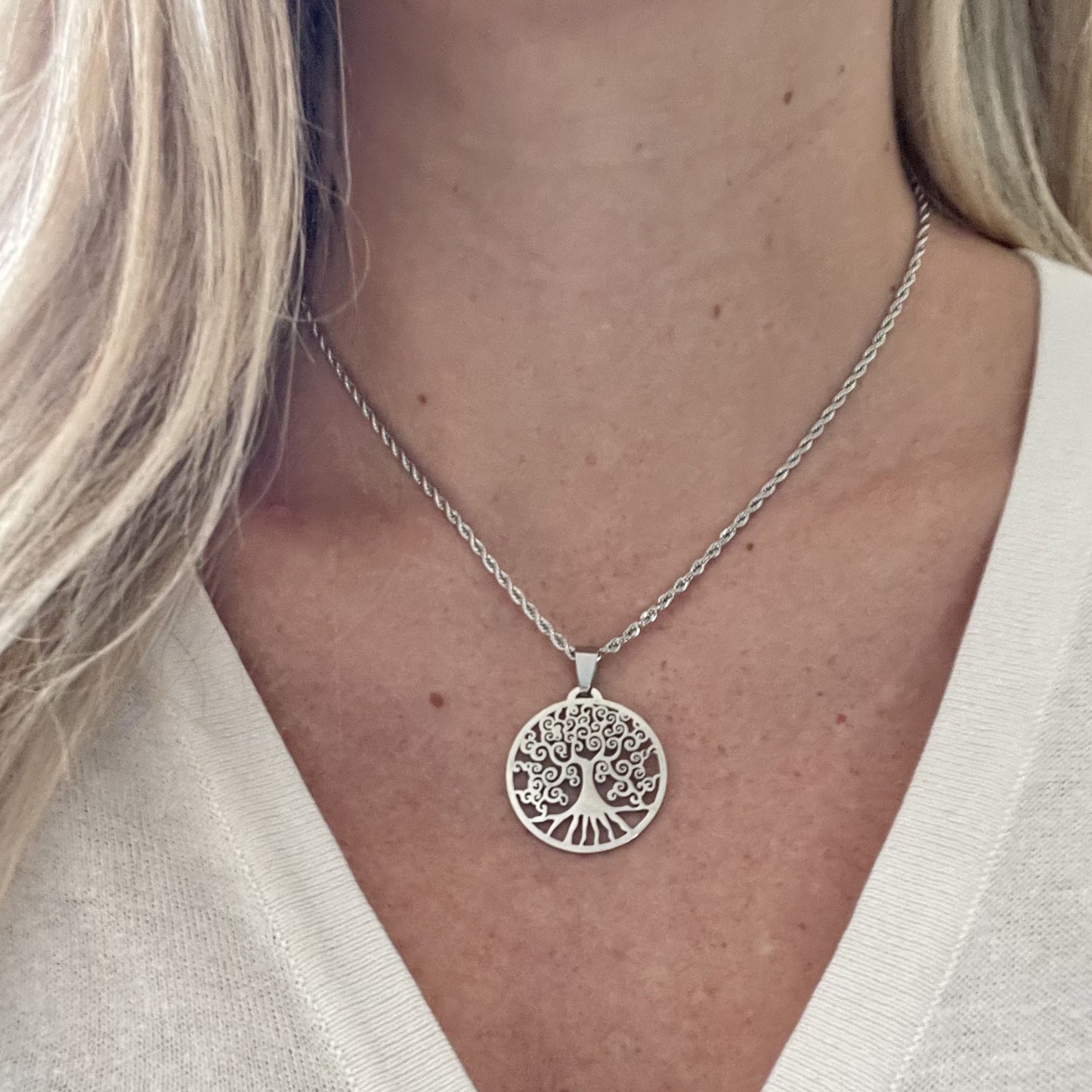 tree of life family necklace silver