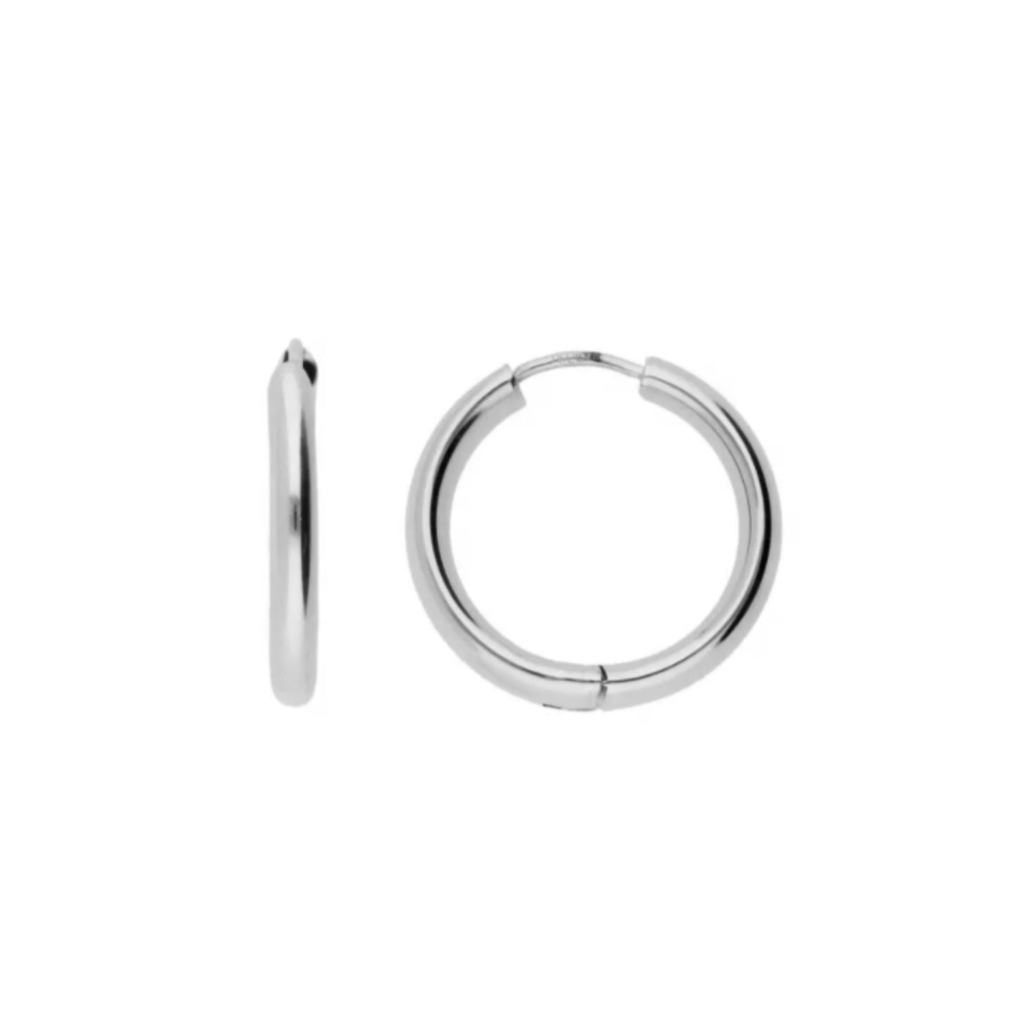 Chunky Hoops in White Gold