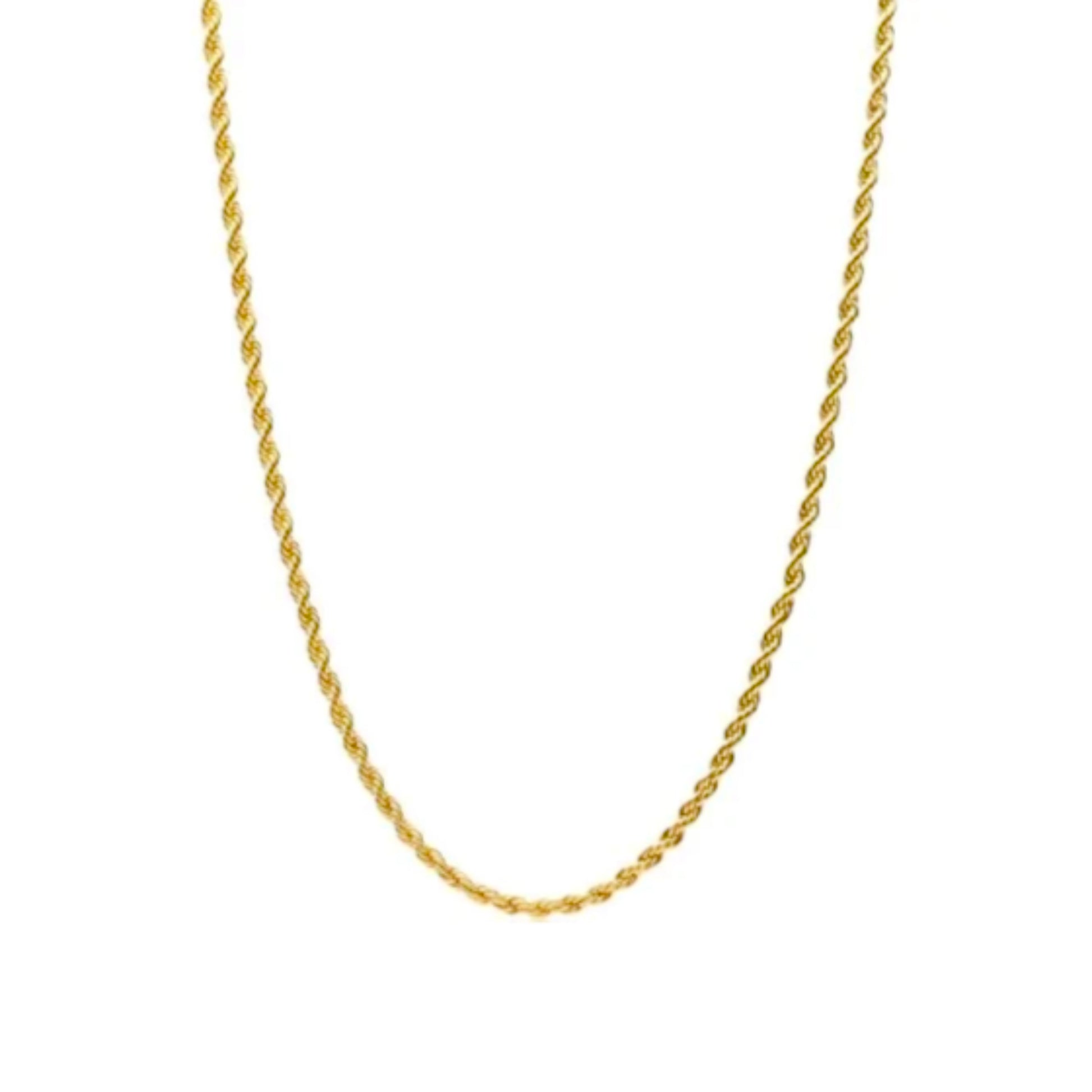 rope chain necklace 2mm gold