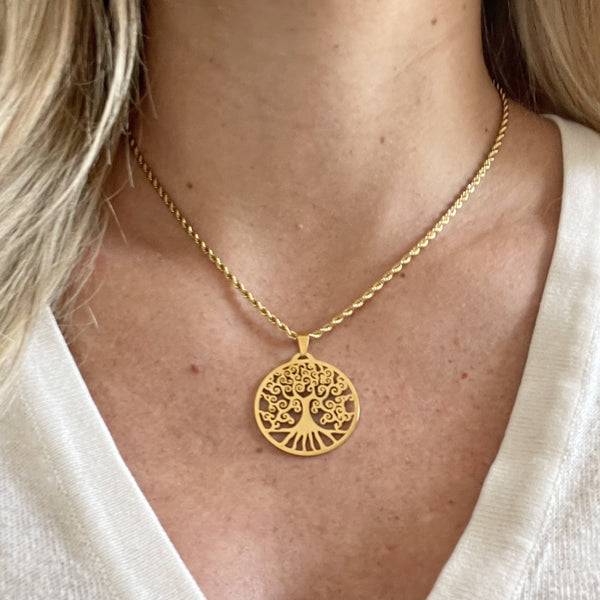 tree of life family necklace gold