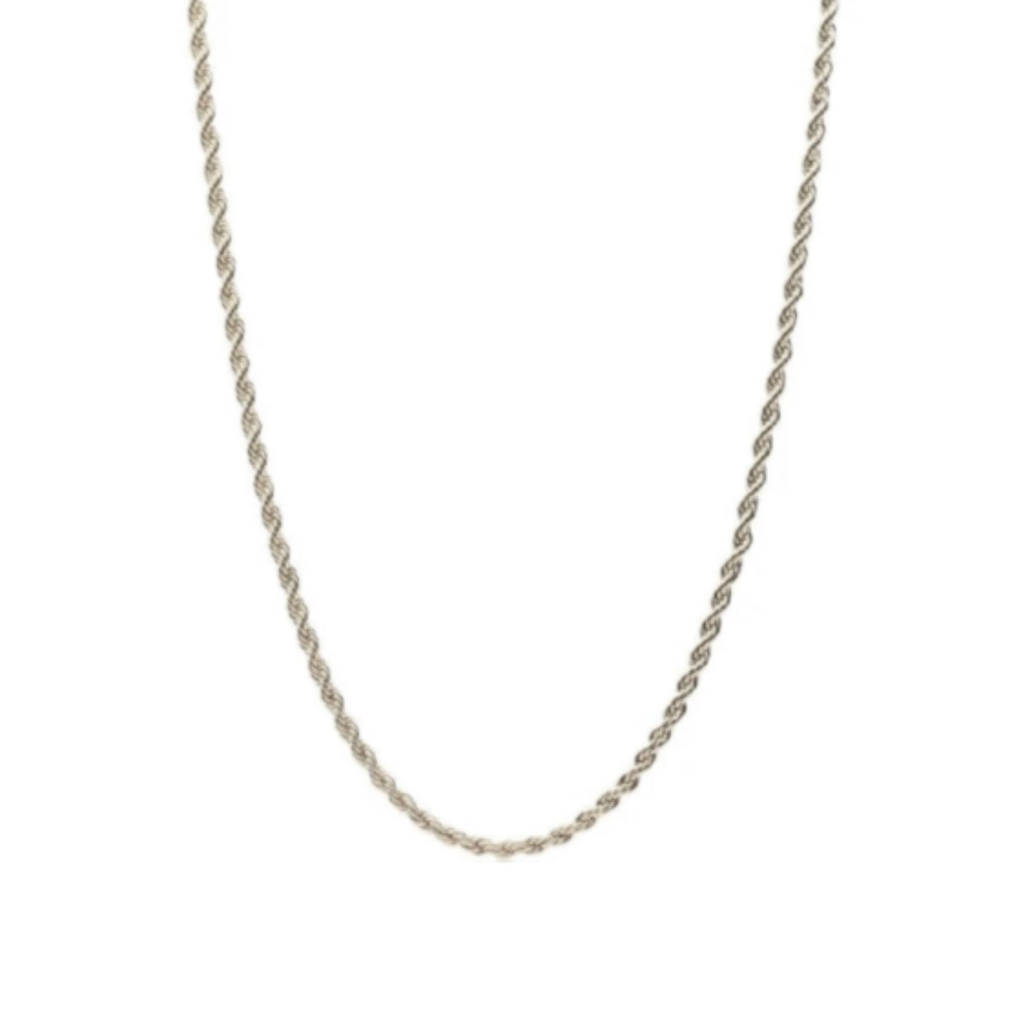 rope chain necklace 2mm silver