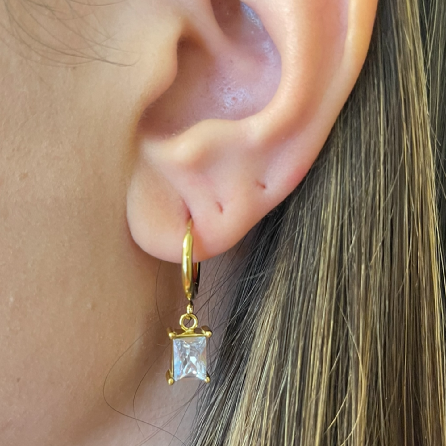 Marie Hoop Earrings - 4 Stone Colours