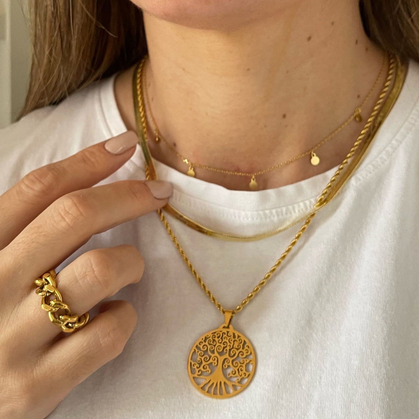 tree of life family necklace gold