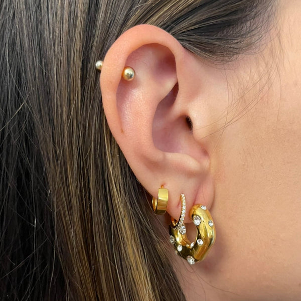 Madrid CZ Hoop Earrings in Gold