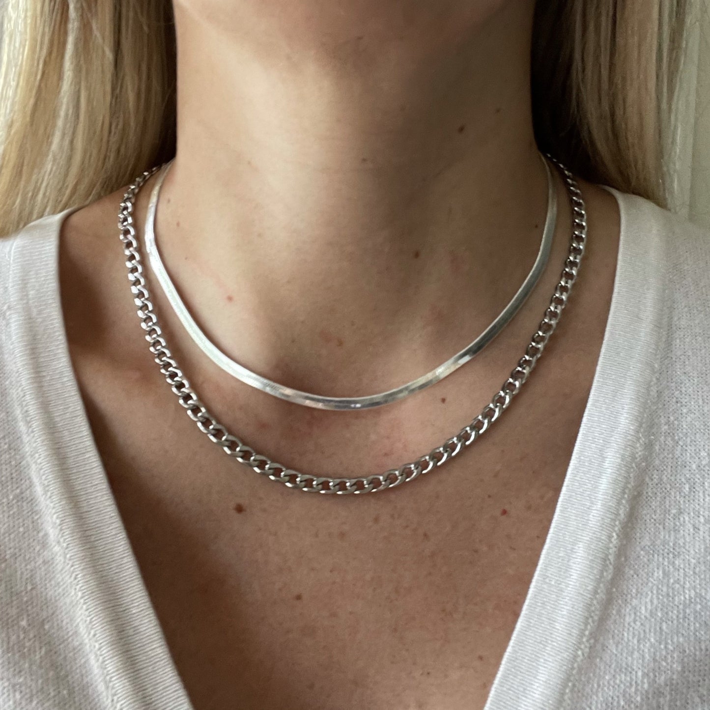 snake chain 4mm necklace silver