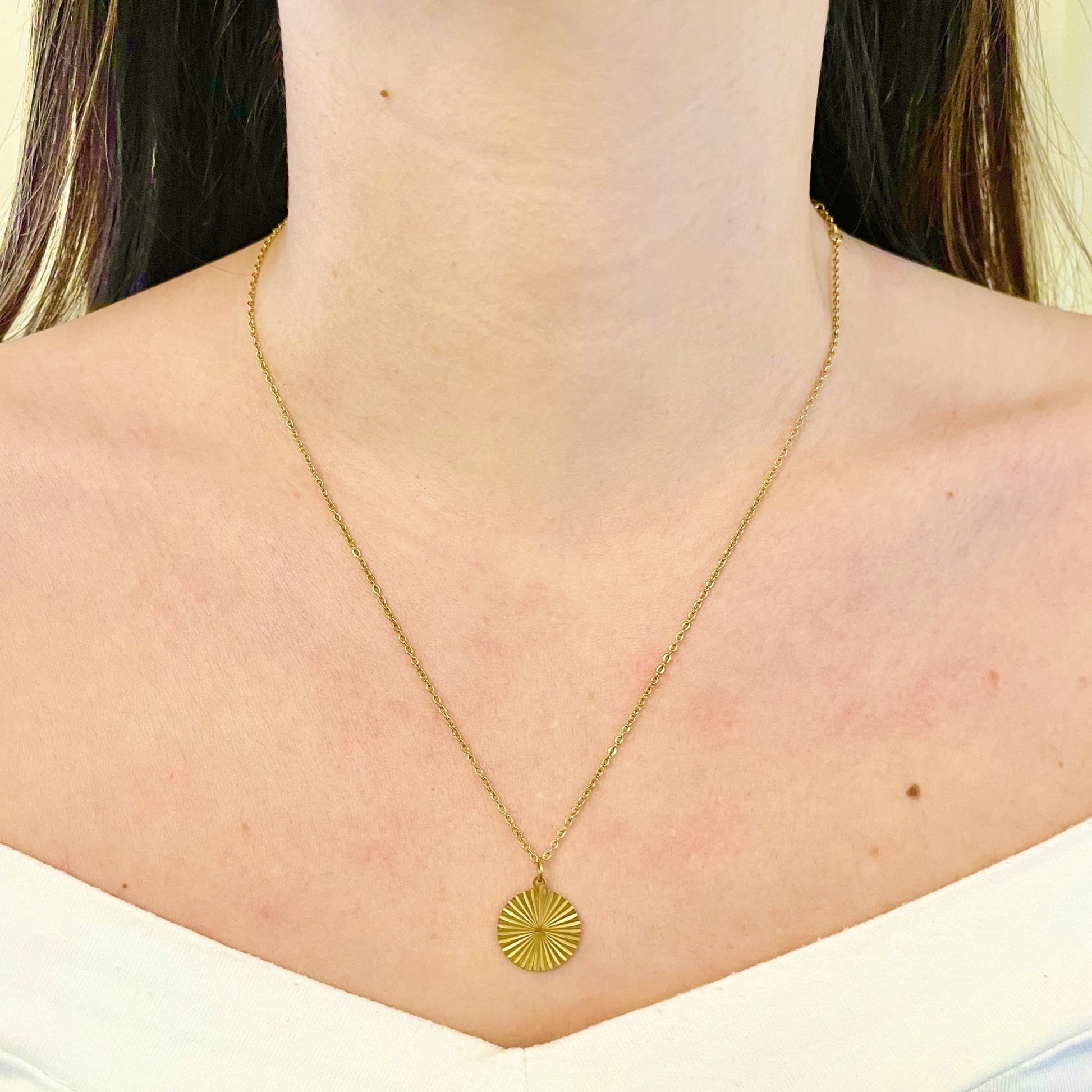 sun sunrise 18k gold necklace