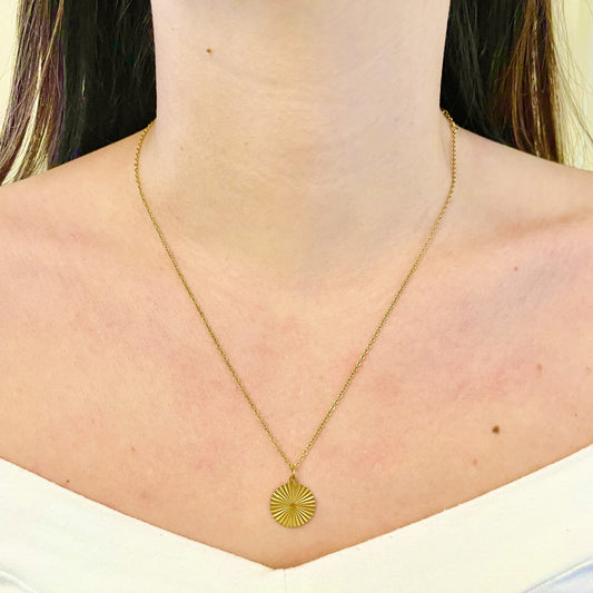 sun sunrise 18k gold necklace