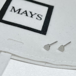 Heart Stud Earrings - Silver Color