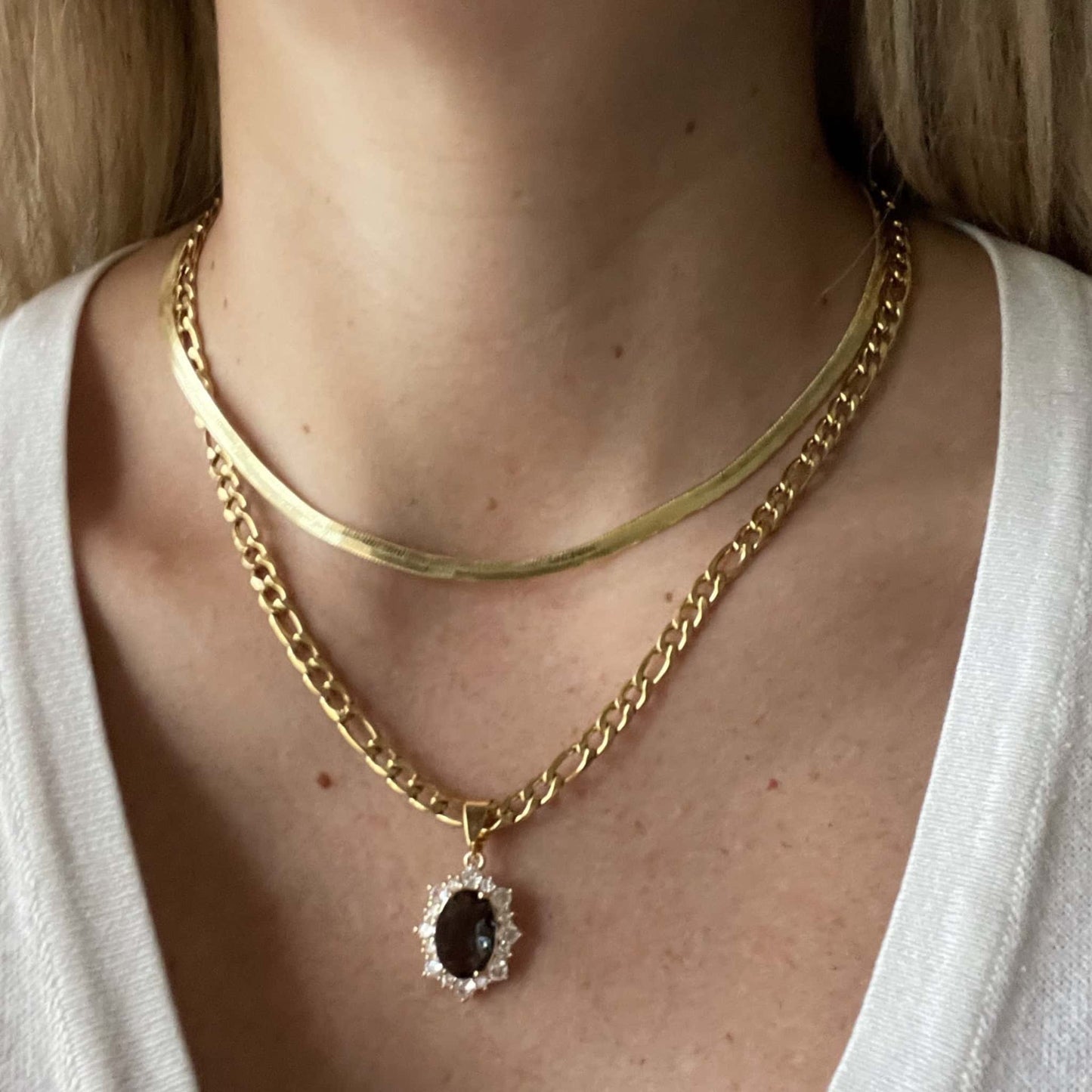 snake chain necklace 18k gold