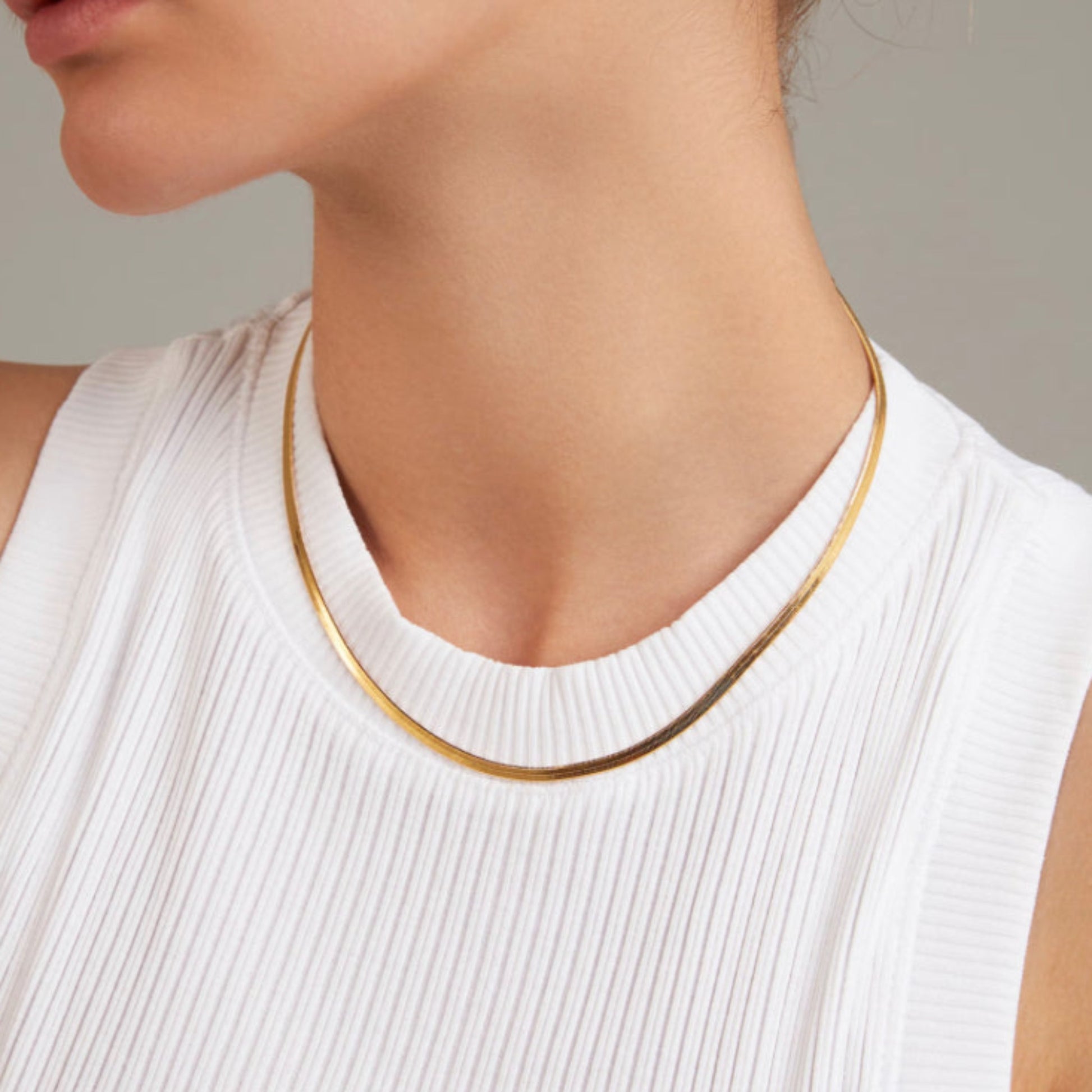 snake chain necklace 18k gold