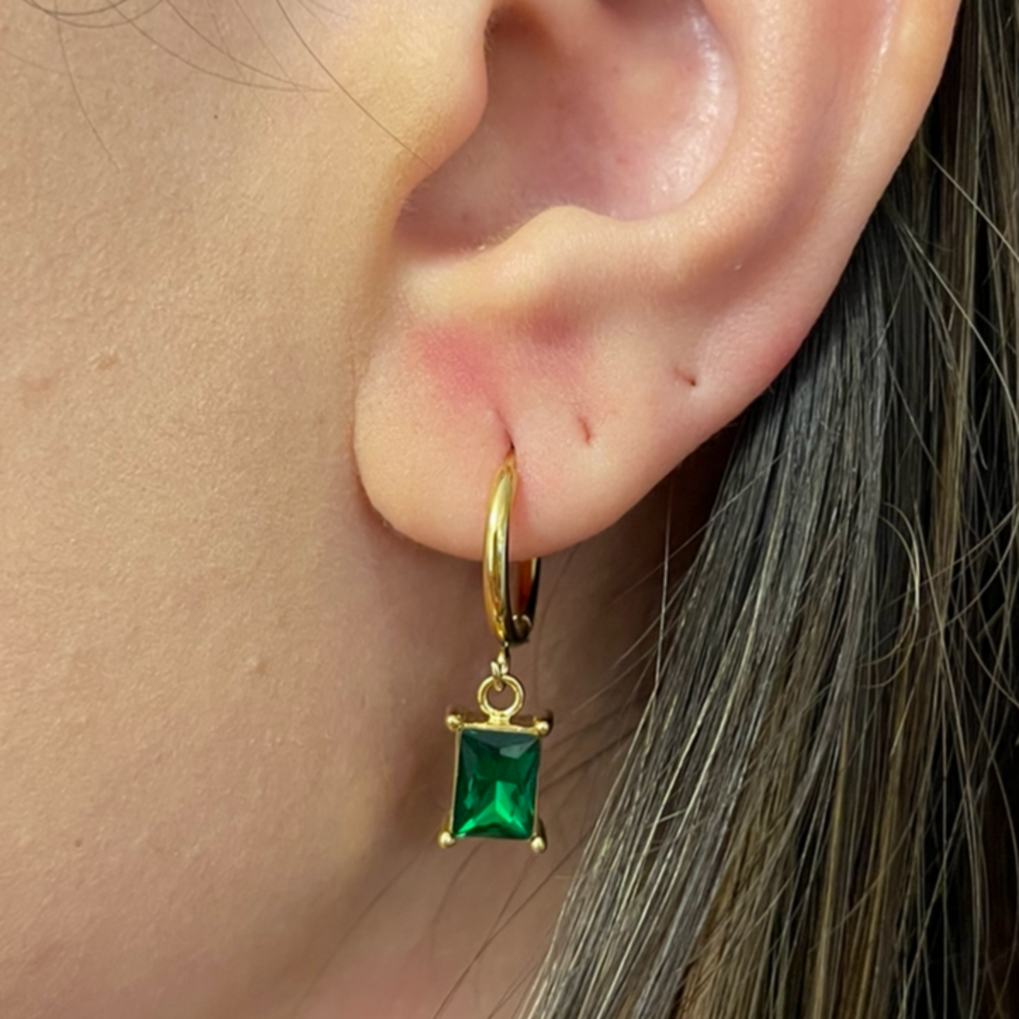 Marie Hoop Earrings - 4 Stone Colours