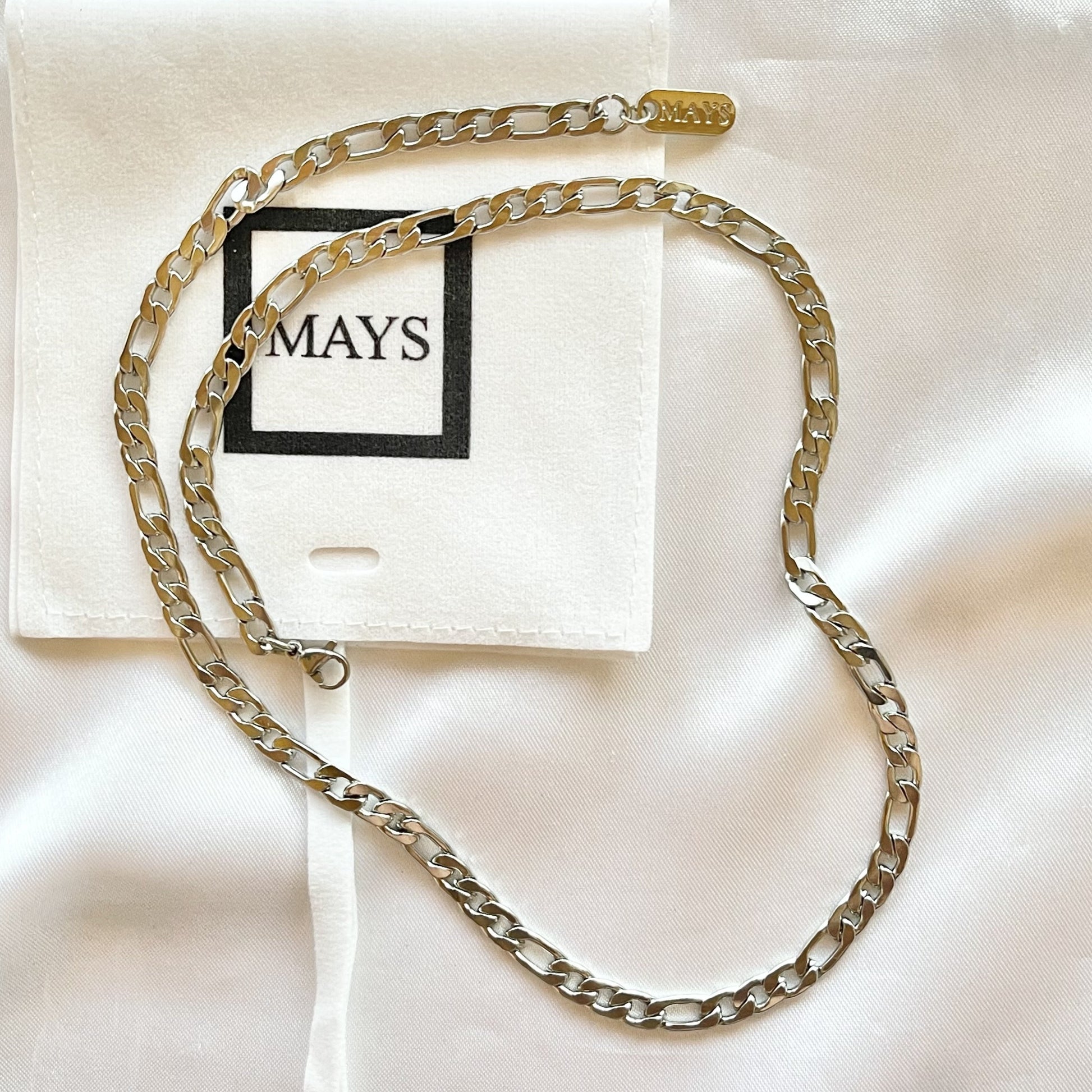 figaro chain necklace silver